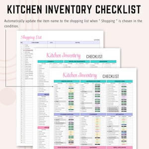 Comprehensive Kitchen Inventory Checklist Spreadsheet Google Sheets