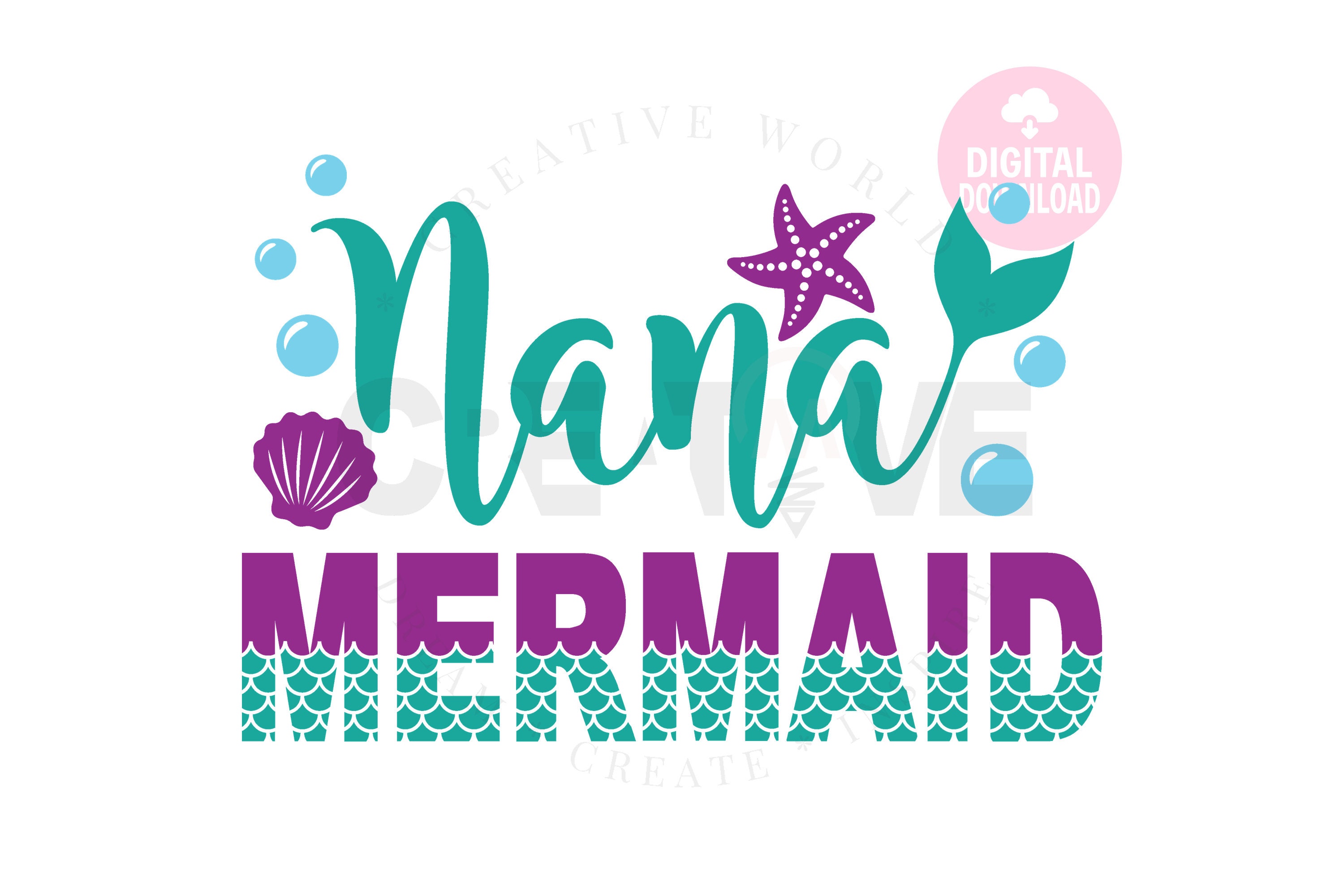 Download Big Bundle 15 Family Mermaid Birthday SVG Bundle Mermaid ...