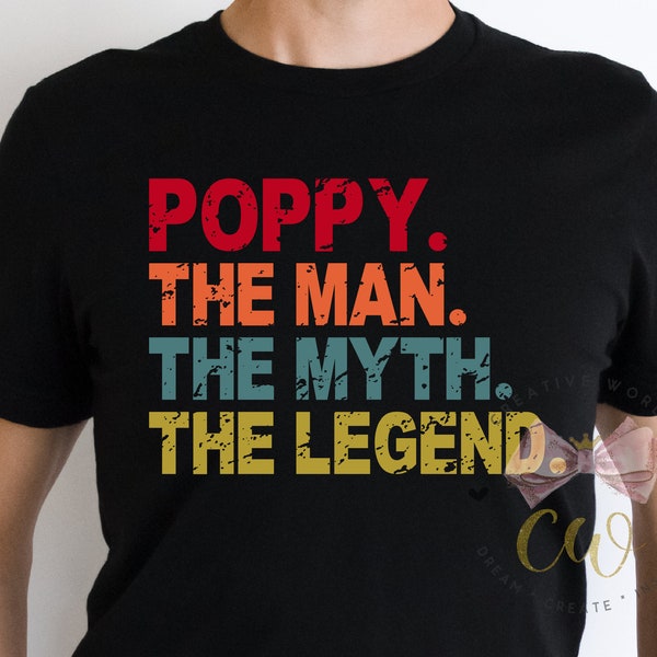 Poppy | Poppy svg | Poppy The Man The Myth The Legend svg | Distressed | Vintage T shirt svg | Instant Download