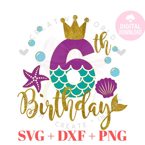 mermaid birthday svg free