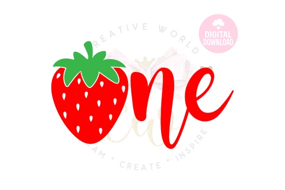 Download Strawberry One Birthday Svg Strawberry One Svg Strawberry Etsy
