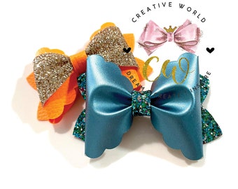2 in 1 Trendy Scallop Pinch Bow Digital Template | Scallop Pinch Bow Template | Hair Bow SVG | PDF | DXF | CWC022