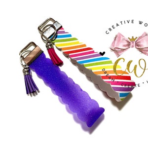 Wrist Key Fob Chain Template | Key Fob svg | Keychain Wrist Key Fob Template | Scallops Template|5 lengths ~ fit 2 widths-1&quot; & 1.25&quot; | CW024