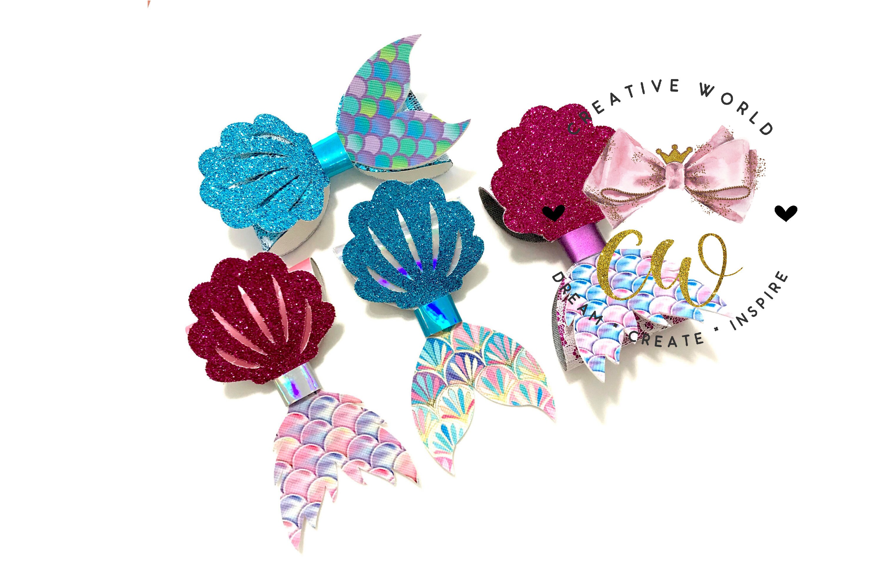 4 in 1 Mermaid Hair Bow Digital Template Hair Bow Template Etsy