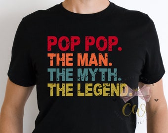 Pop Pop svg | Pop Pop The Man The Myth The Legend svg | Pop Pop | Distressed | Vintage T shirt svg | Instant Download