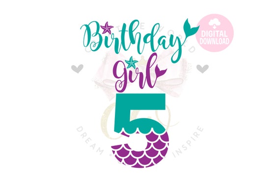 Download My 5th Birthday Mermaid Svg