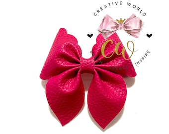 New Classic Scallop Pinch Bow Digital Template | Scallop Pinch Bow Template | Hair Bow SVG | PDF | DXF | CWC178