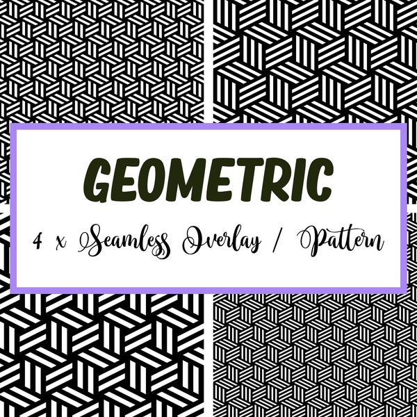 Geometric Seamless Pattern SVG | Geometric Seamless Overlay | 4 x Geometric Pattern svg | Instant Download