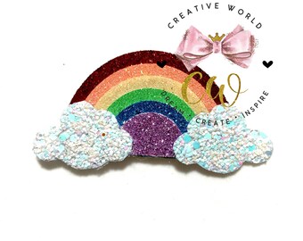 Rainbow Hair Clip Digital Template | Rainbow Hair Clip Template | Hair Clip SVG | PDF | DXF | Instant Download | CWC102