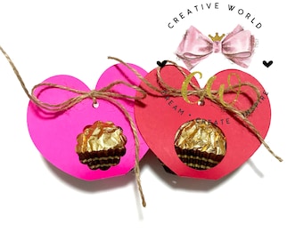 Plantilla de soporte de chocolate del Día de San Valentín / Valentine Heart Chocolate svg / Valentine svg / 2 Diseños / Soporte de chocolate / Descarga instantánea