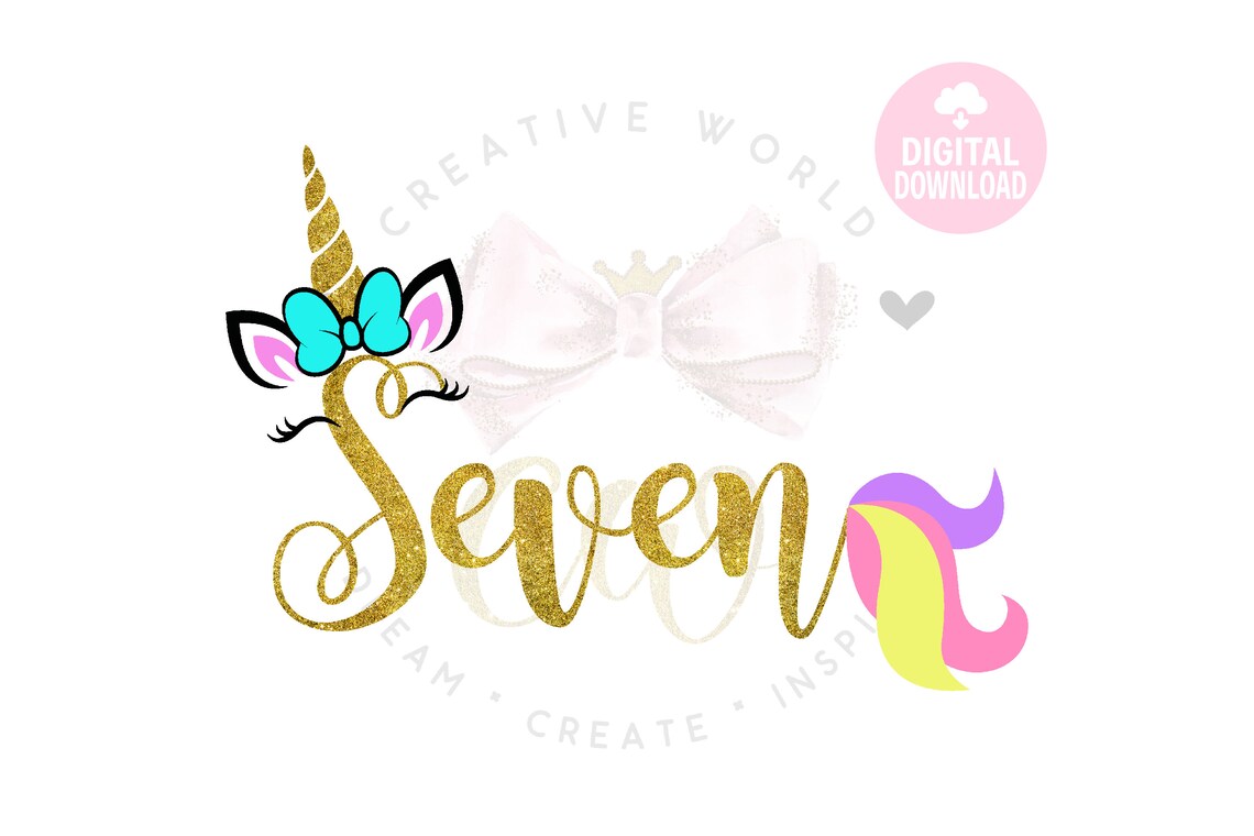Download My 7th Birthday Unicorn SVG Unicorn SVG Unicorn 7th | Etsy