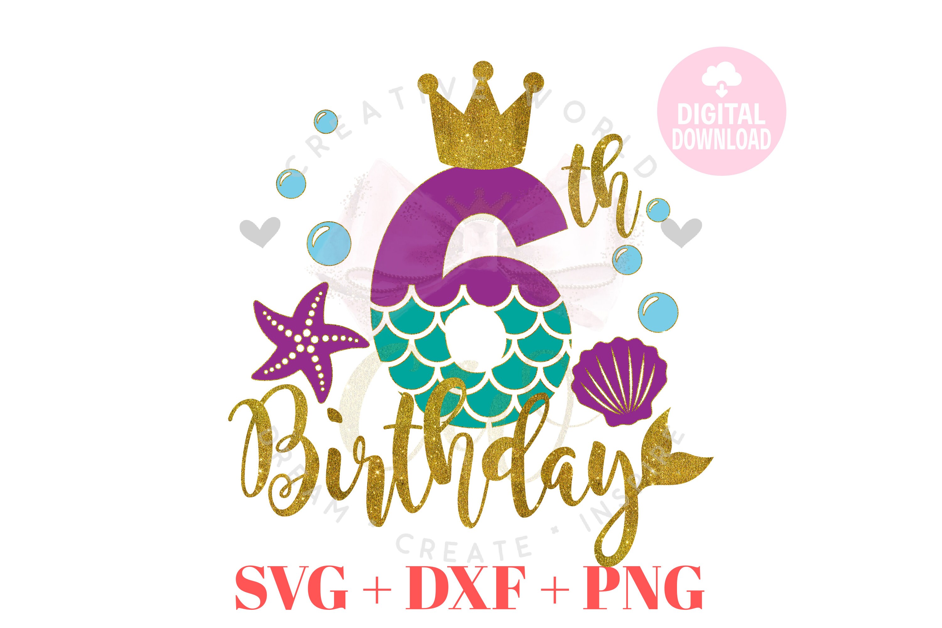 My 6th Birthday Mermaid Svg Mermaid Svg Mermaid Birthday Etsy