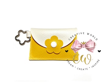 Card Wallet with Flower Digital Template | Wallet Template | Small Card / Coin Wallet with Keychain Holder SVG | Instant Download | CW017