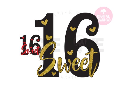 16th Birthday Sweet 16 Svg Sweet Sixteenth Birthday Svg Etsy