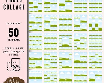 50 Canva Templates for 16 x 20 Photo Collage | Customizable Designs for Memories & Photos | 16 x 20 inch Photo Collage | TP006