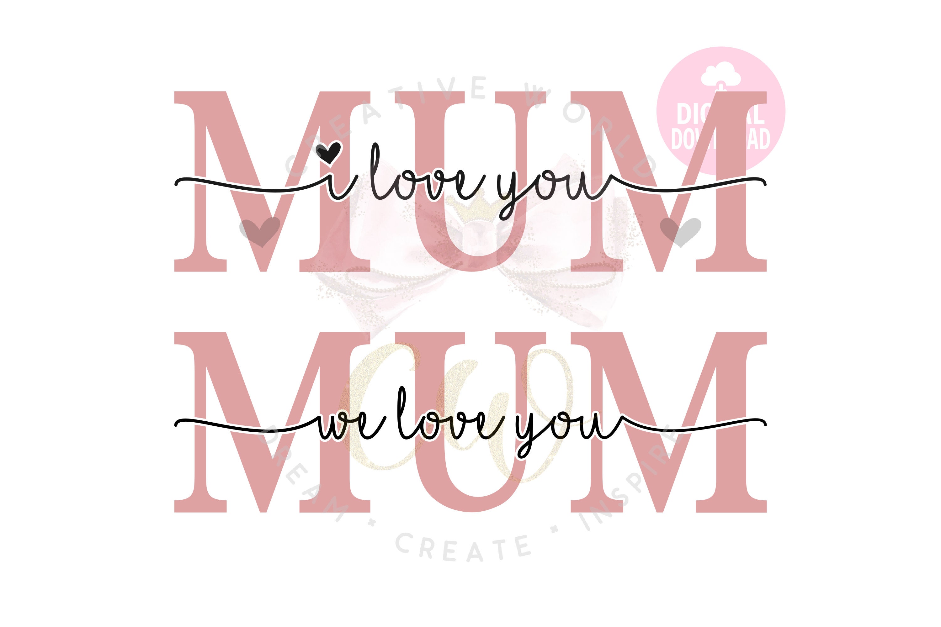 Mum I Love You Svg Mum We Love You Svg Mother Svg - Etsy UK