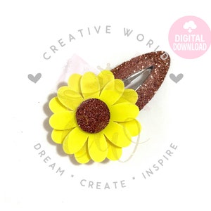 Cute Daisy Snap Clip svg | Snap Clip Digital Template | Daisy Snap Clip | Sunflower svg | SVG | PDF | DXF | SC009