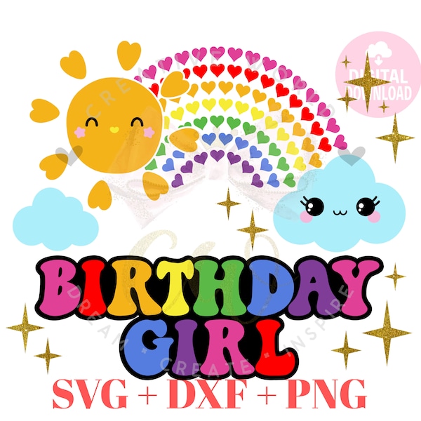 Rainbow Birthday Girl svg | Rainbow Birthday svg | Birthday Princess | Birthday svg | Instant Download