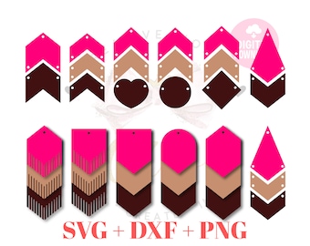 Earrings svg | Earring | Leather Earrings svg | Earring Template | hole | no hole | Laser Cut files | Instant Download | ET009
