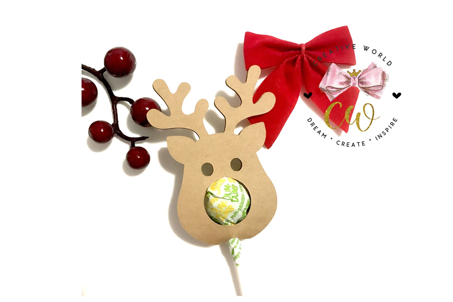 Printable Christmas Lollipop Holder Template