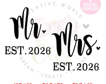 Mr and Mrs svg | Just Married svg | Wedding | Bridal svg | Wedding svg | Bride svg | Wife svg | Groom svg | Instant Download