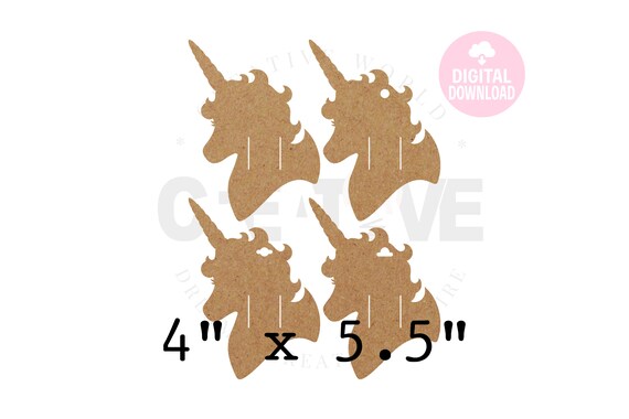 Download 4 Templates Unicorn Hair Bow Display Template Hair Bow Etsy 3D SVG Files Ideas | SVG, Paper Crafts, SVG File