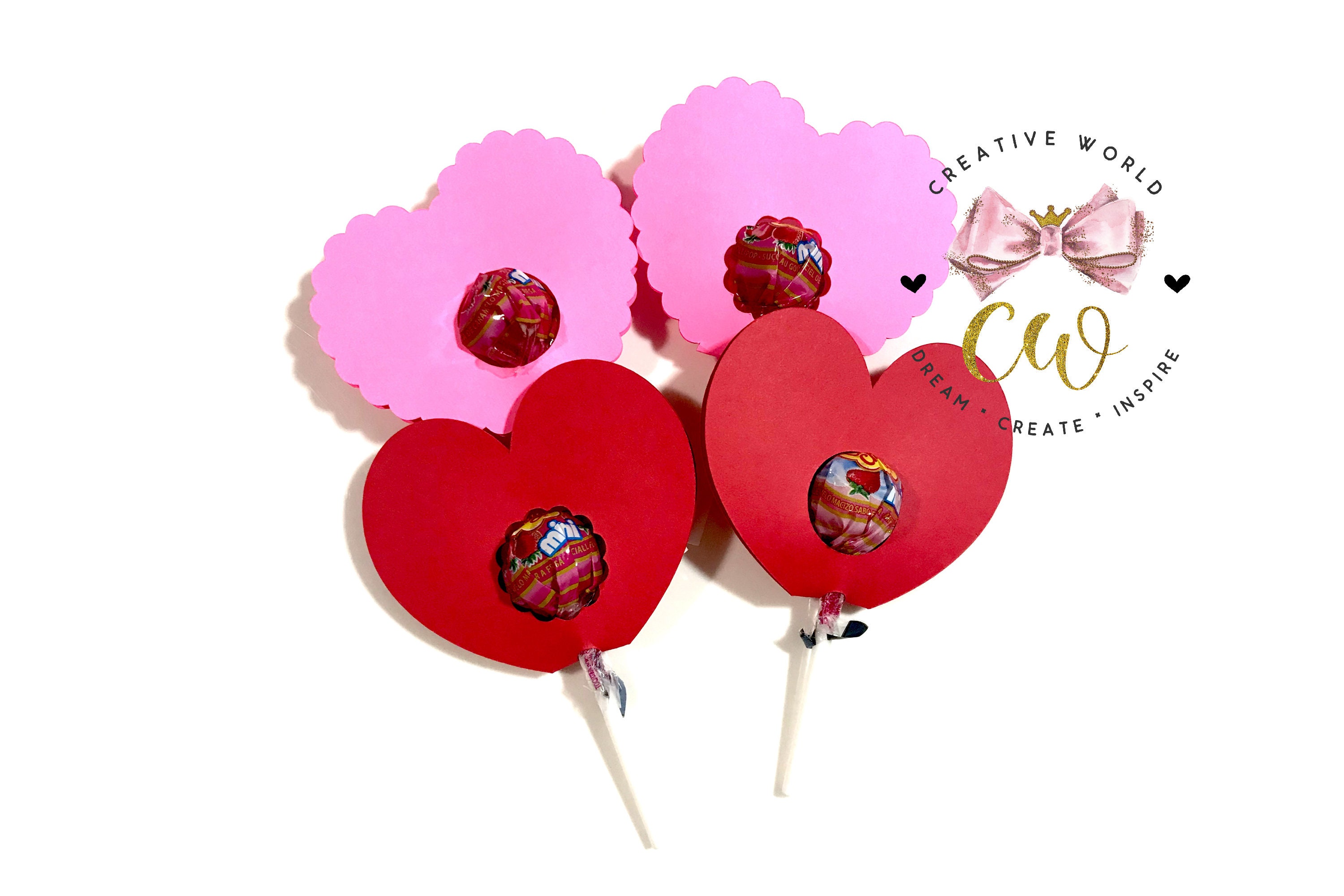 Valentine's Day Lollipop Holder Template Valentine Heart - Etsy Australia