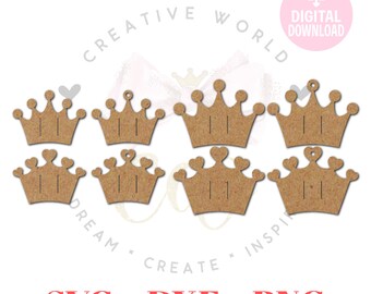 8 Templates ~ Crown Hair Bow Display Template | Hair Bow Display Card SVG | Hair Bow Display Card | BDC014