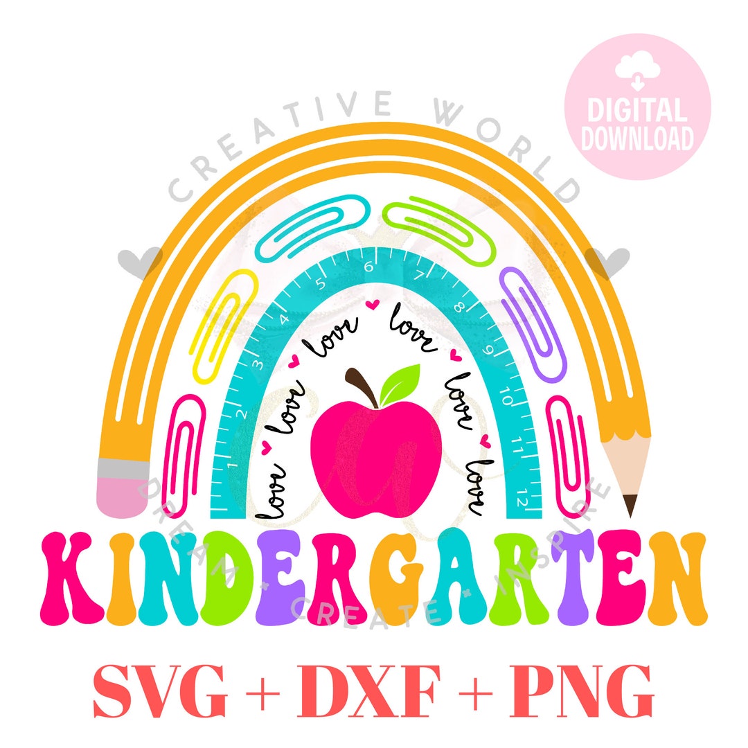 School Supply Rainbow Svg | Rainbow Svg | Kindergarten Svg | Back to ...