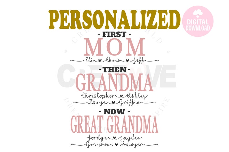 Download Personalized Custom Made svg Mothers Day SVG First Mom | Etsy