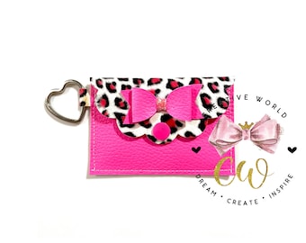 Card Wallet with Bow Digital Template | Wallet Template | Small Card / Coin Wallet with Keychain Holder SVG | PDF | Instant Download | CW016