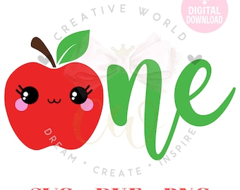 Apple un anniversaire svg | Pomme Un svg | Premier anniversaire svg | 1er anniversaire | Gâteau aux pommes Topper svg | 1er anniversaire | Téléchargement instantané