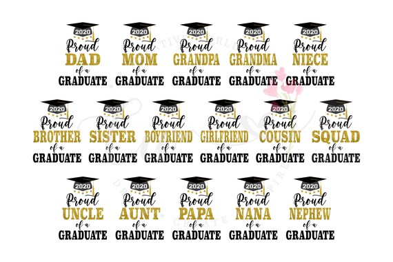 Download Proud Of A 2020 Graduate Big Bundle Set Of 16 Graduation Etsy 3D SVG Files Ideas | SVG, Paper Crafts, SVG File