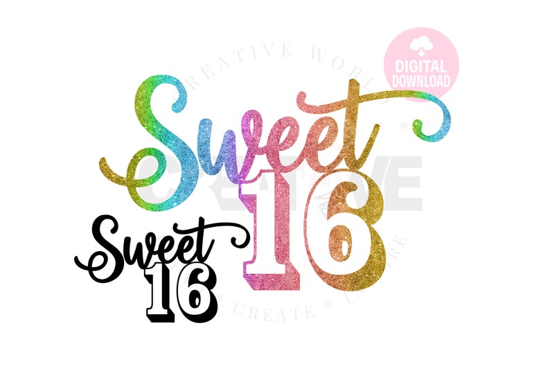 Download 16th Birthday Sweet 16 svg Sweet Sixteenth Birthday svg | Etsy