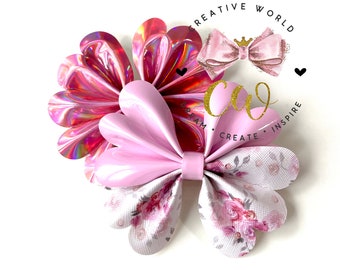 New Lovely Classic Pinch Hair Bow Digital Template svg | 2 Designs Hair Bow Template | Hair Bow SVG | PDF | DXF | Instant Download | CWC179