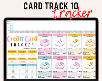 Card Track 10 | 10 Credit Card Tracker | Personal Finance Organizer | Credit Card Tracker | Record up to 10 Credit Card | Instant Download