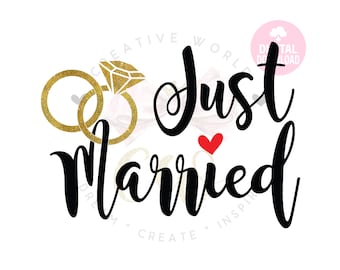 Gerade verheiratet | Nur verheiratet Svg | Hochzeit Svg | Brautjungfer Svg | Hochzeitsparty Svg | Bachelorette Svg | Sofortiger Download