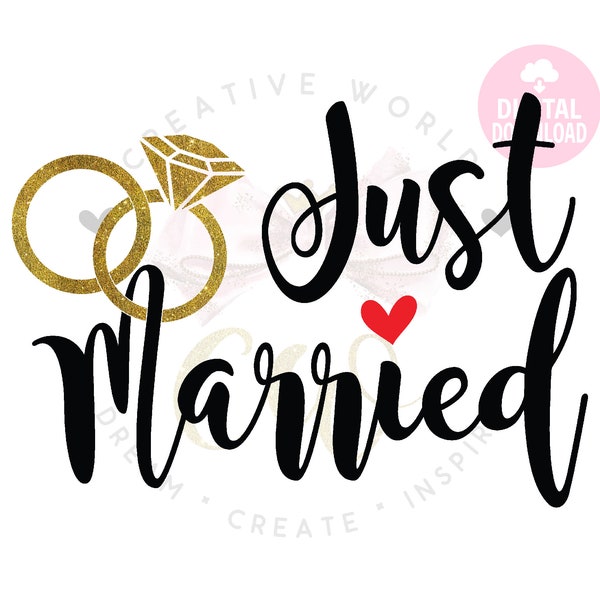 Just Married | Just Married svg | Wedding svg | Bridesmaid svg | Wedding Party svg | Bachelorette svg | Instant Download