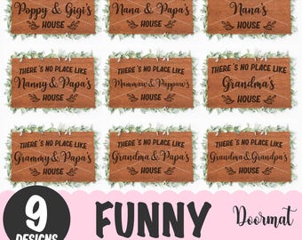 Paquete de 9 No hay lugar como el felpudo svg / Felpudo svg / Hola svg / Bienvenido svg / Puerta de entrada svg / Decoración del hogar svg / Descarga instantánea
