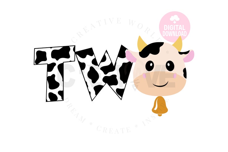 Download Cow Two svg Two Svg Sweet One Birthday svg Animal svg | Etsy