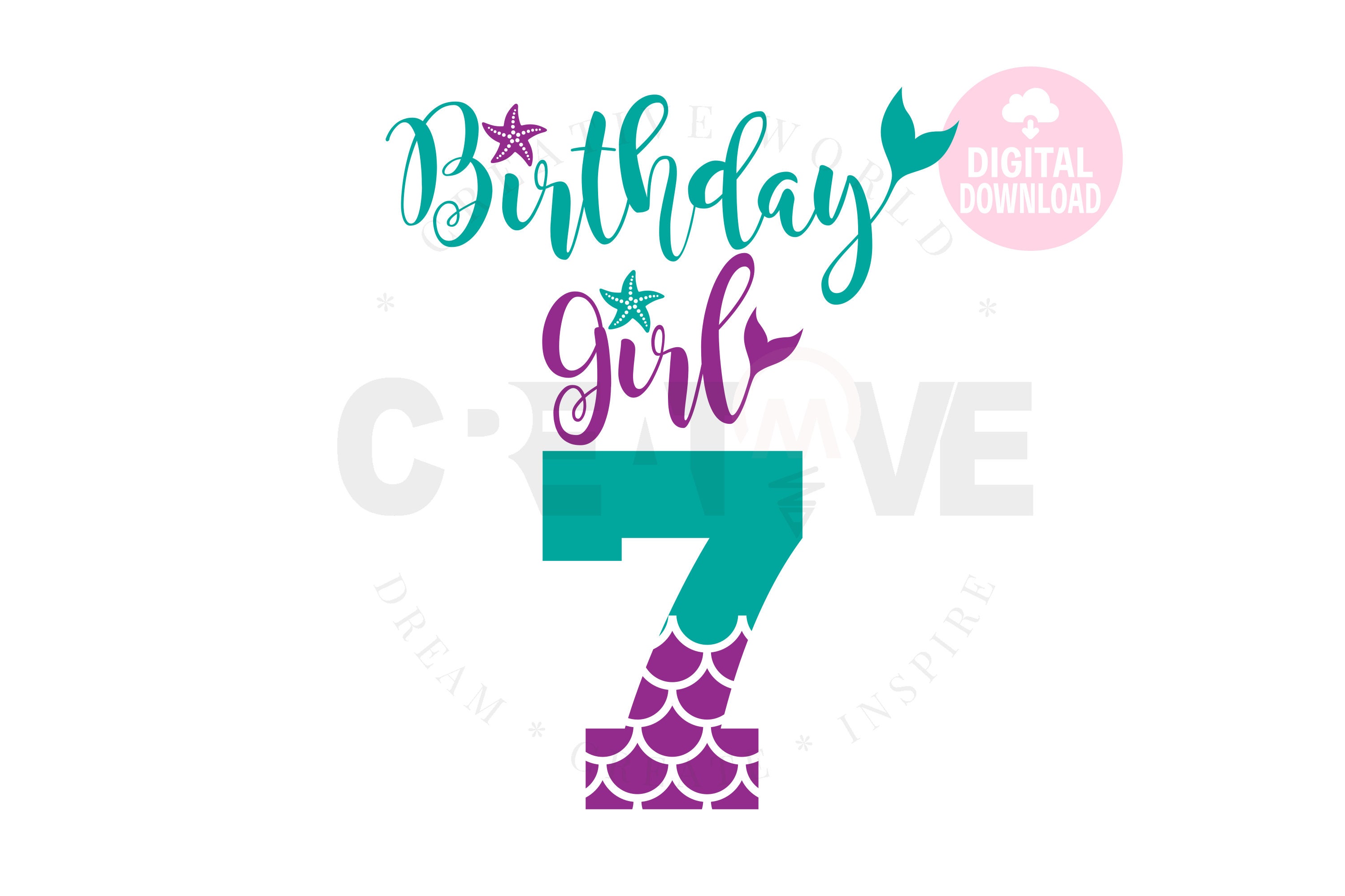 Free Free 167 Mermaid Birthday Card Svg SVG PNG EPS DXF File