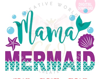 Mama Mermaid SVG | Mama Mermaid | Mermaid SVG | Mermaid Birthday SVG | Mermaid | Birthday svg | Instant Download