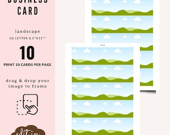 Druckbare Visitenkarte Vorlage | Bearbeitbares Canva Design | 3,5 x 2cm | Digitaler Download | Landschaft | TP002