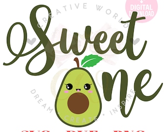Sweet Avocado One Birthday svg | One svg | Avocado | 1st Birthday | Cute birthday svg | Avocado 1st Birthday svg | Instant Download
