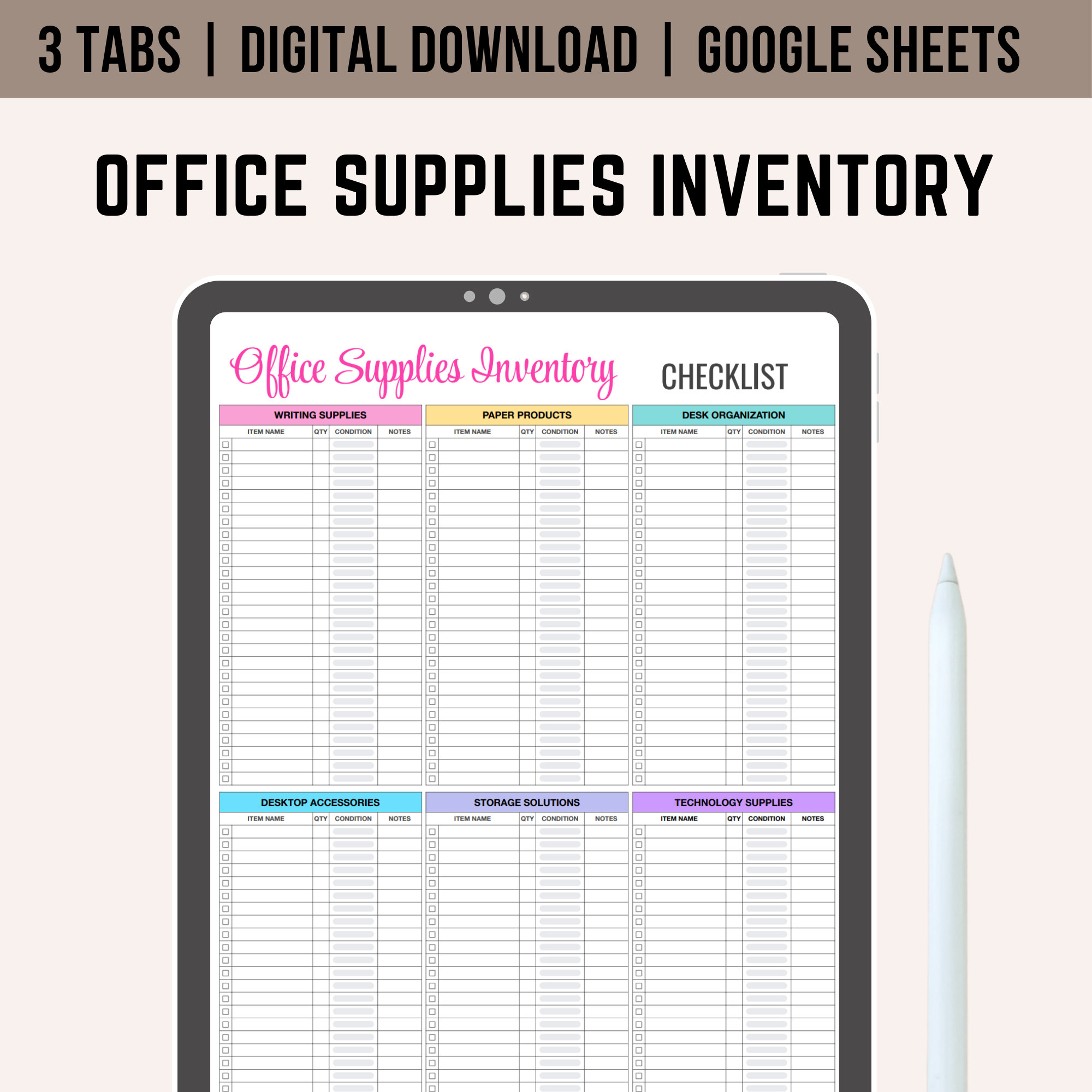 Comprehensive Office Supplies Inventory Checklist Spreadsheet | Google Sheets Template | Office Supplies Inventory Checklist Spreadsheet - Etsy comprehensive-office-supplies-inventory-checklist-spreadsheet-google-sheets-template-office-supplies-inventory-checklist-spreadsheet-etsy