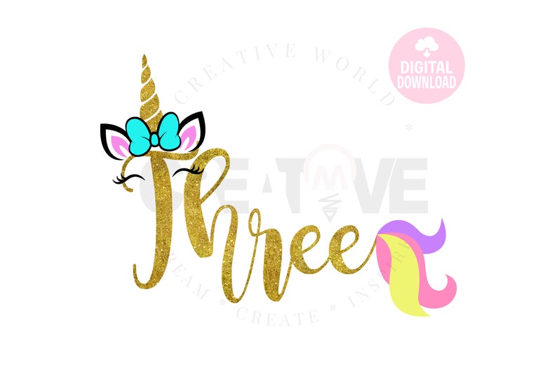 Download My 3rd Birthday Unicorn SVG Unicorn SVG Unicorn 3rd | Etsy