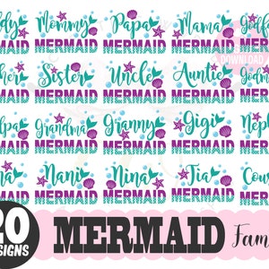 Big Bundle 20 Family Mermaid Birthday SVG | Bundle Mermaid Birthday svg l | Mermaid SVG | Mermaid Birthday SVG | Mermaid | Birthday svg