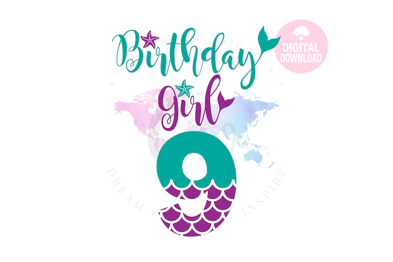 Free Free 259 Mermaid Birthday Banner Svg SVG PNG EPS DXF File