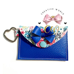 Cartera de tarjeta con plantilla digital de lazo / Plantilla de cartera / Tarjeta pequeña / Monedero de moneda con soporte de llavero SVG / PDF / Descarga instantánea / CW018