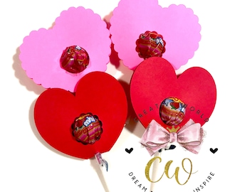 Valentine's Day Lollipop Holder Template | Valentine Heart Lollipop  svg | Valentine svg | 4 Designs | Lollipop Holder | Instant Download